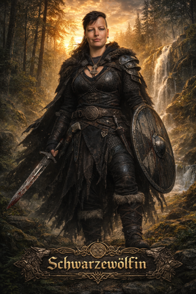 Schwarzewölfin